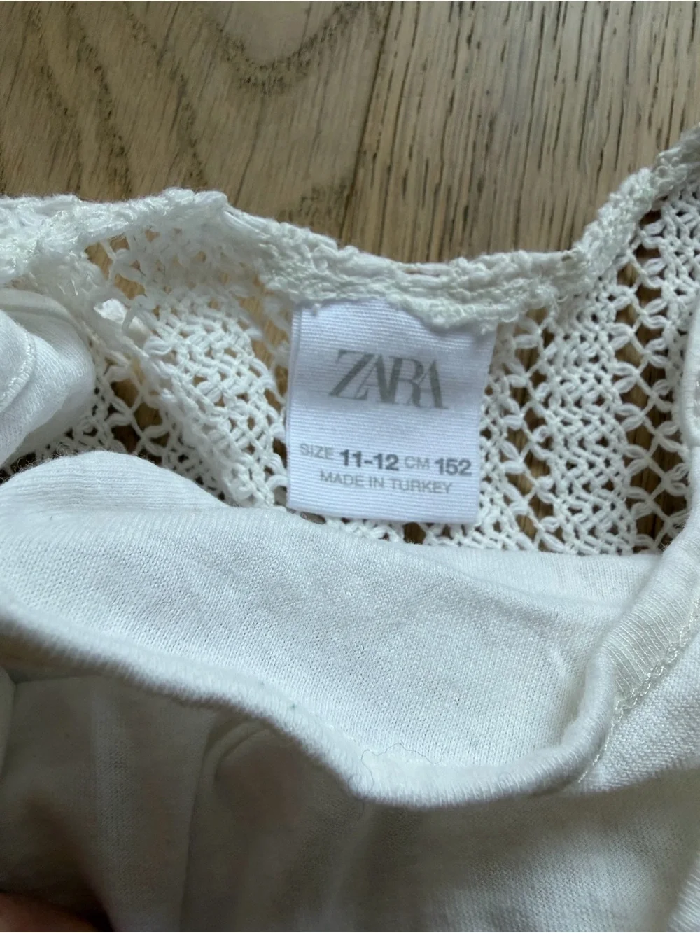 Zara Girls White Crochet Tank & Shorts Set- size 11-12 years